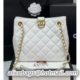 Famous Brand Chanel SMALL SHOPPING BAG AS3477 White