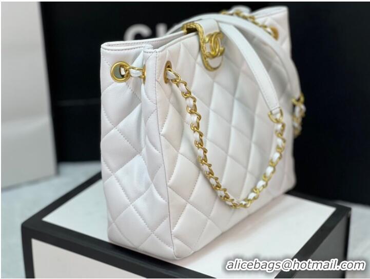 Famous Brand Chanel SMALL SHOPPING BAG AS3477 White