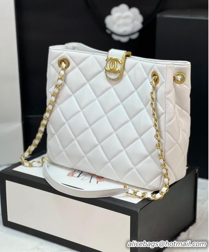 Famous Brand Chanel SMALL SHOPPING BAG AS3477 White