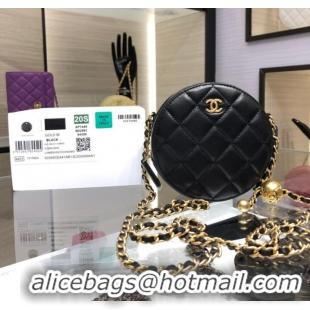 Good Product Chanel CLUTCH WITH CHAIN Lambskin & Gold-Tone Metal AS1449 black