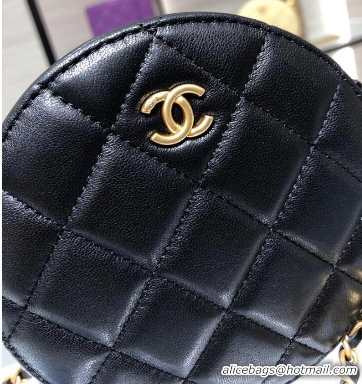 Good Product Chanel CLUTCH WITH CHAIN Lambskin & Gold-Tone Metal AS1449 black