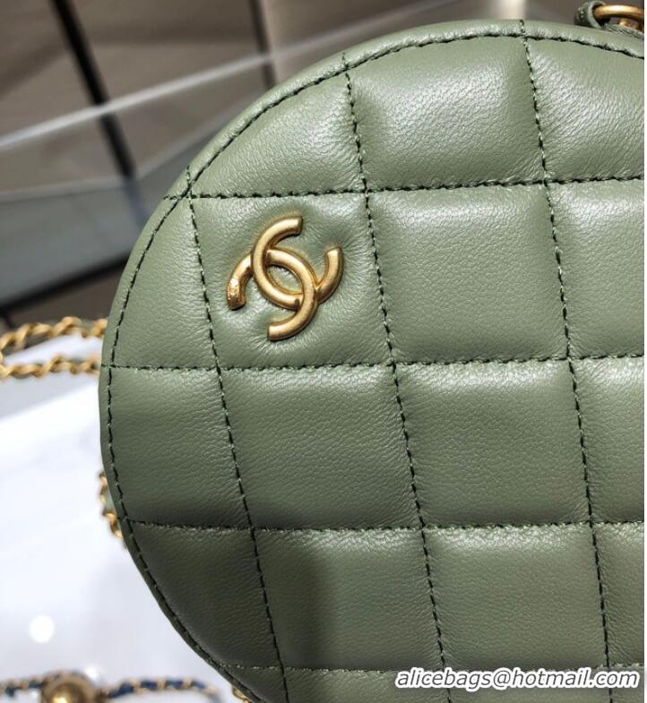 Top Grade Chanel CLUTCH WITH CHAIN Lambskin & Gold-Tone Metal AS1449 green