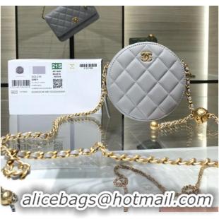 Shop Grade Chanel CLUTCH WITH CHAIN Lambskin & Gold-Tone Metal AS1449 gray