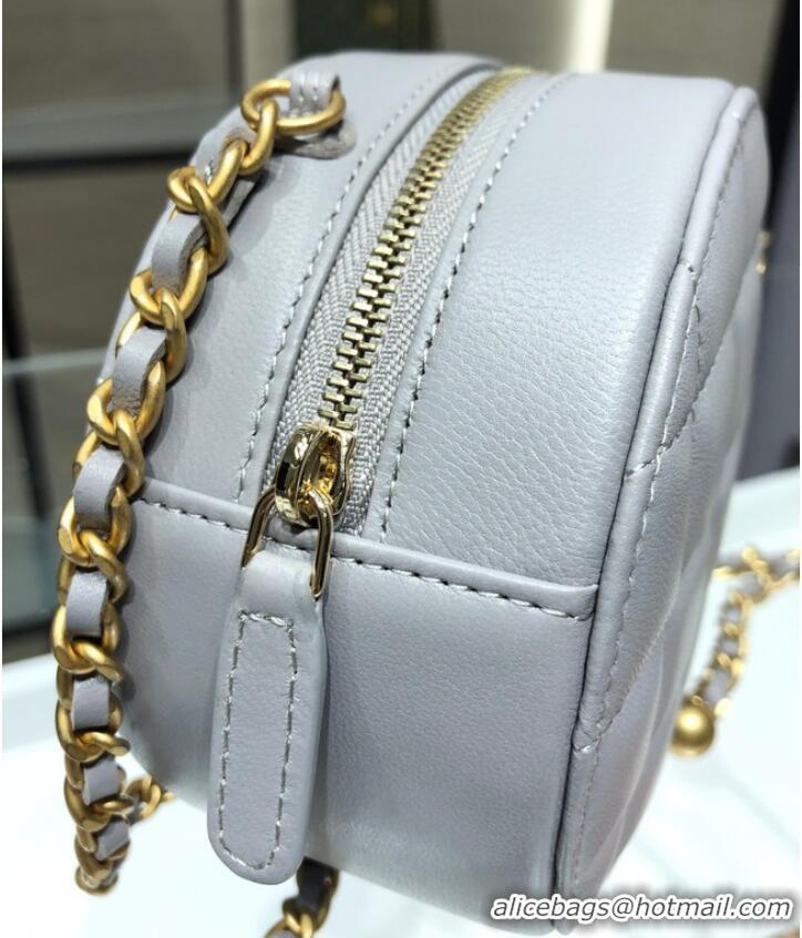 Shop Grade Chanel CLUTCH WITH CHAIN Lambskin & Gold-Tone Metal AS1449 gray