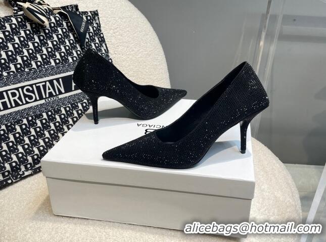 Best Grade Balenciaga x Gucci Knife Crystal High Heel Pumps 8.5cm Black 081313