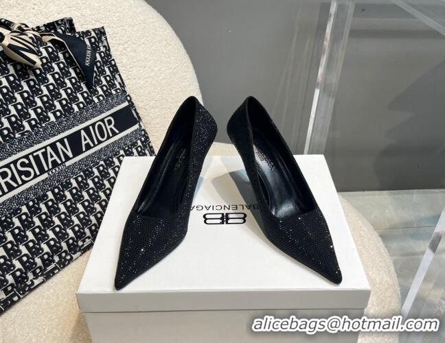 Best Grade Balenciaga x Gucci Knife Crystal High Heel Pumps 8.5cm Black 081313