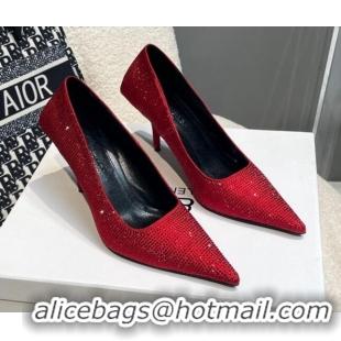 Sumptuous Balenciaga x Gucci Knife Crystal High Heel Pumps 8.5cm Red 081314