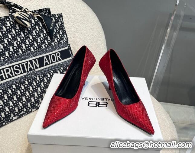 Sumptuous Balenciaga x Gucci Knife Crystal High Heel Pumps 8.5cm Red 081314