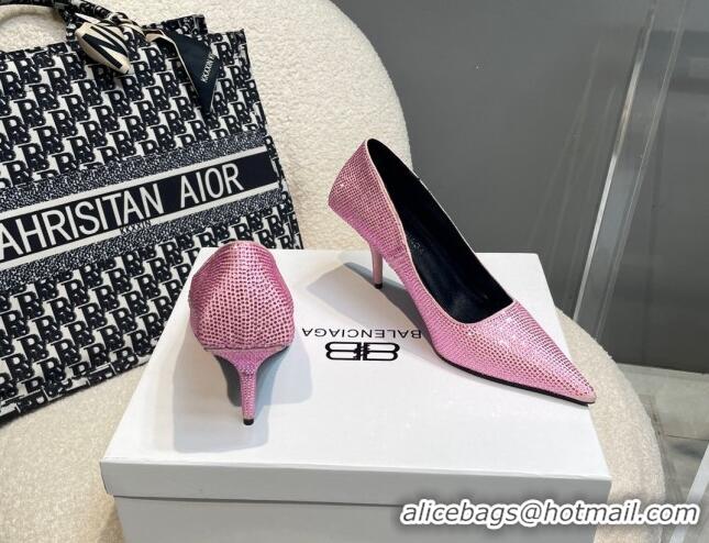 Good Quality Balenciaga x Gucci Knife Crystal High Heel Pumps 8.5cm Light Pink 081315