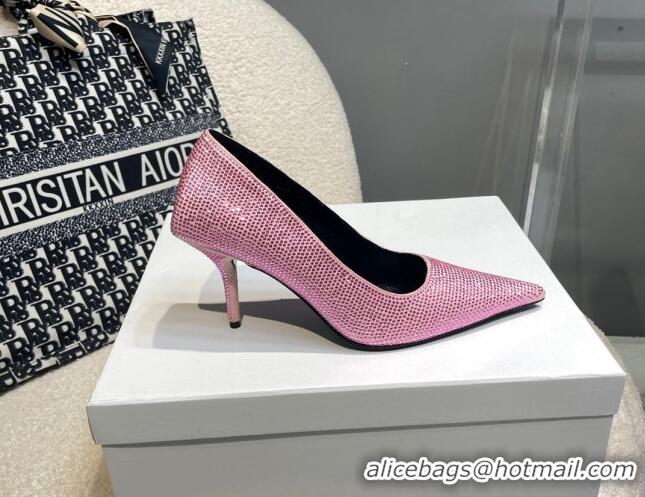 Good Quality Balenciaga x Gucci Knife Crystal High Heel Pumps 8.5cm Light Pink 081315