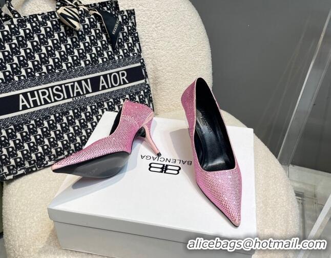 Good Quality Balenciaga x Gucci Knife Crystal High Heel Pumps 8.5cm Light Pink 081315