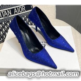 Purchase Balenciaga x Gucci Knife Crystal High Heel Pumps 8.5cm Blue 081317