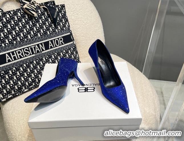 Purchase Balenciaga x Gucci Knife Crystal High Heel Pumps 8.5cm Blue 081317