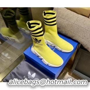 Unique Style Balenciaga x Adidas Speed 1.0 Knit Boots Yellow 090706