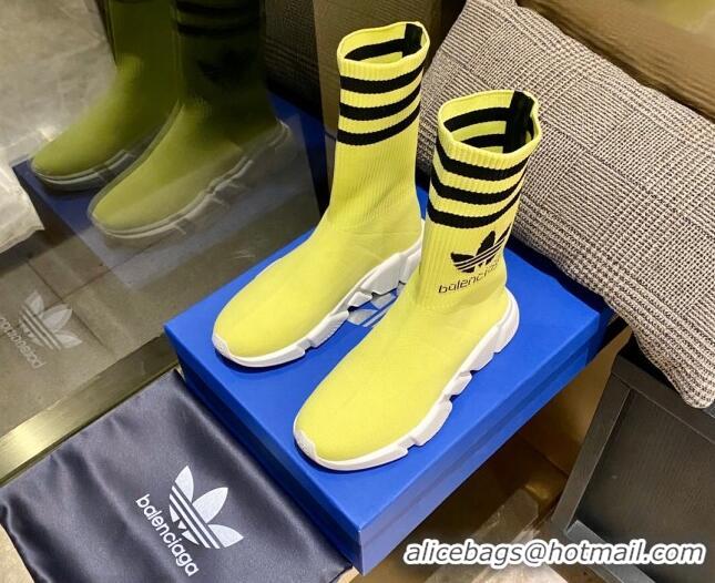 Unique Style Balenciaga x Adidas Speed 1.0 Knit Boots Yellow 090706