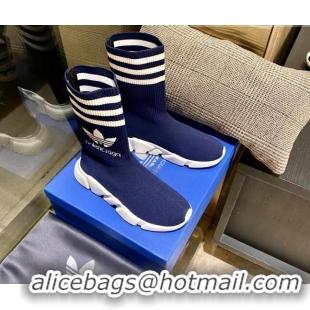 Best Product Balenciaga x Adidas Speed 1.0 Knit Boots Blue 090708