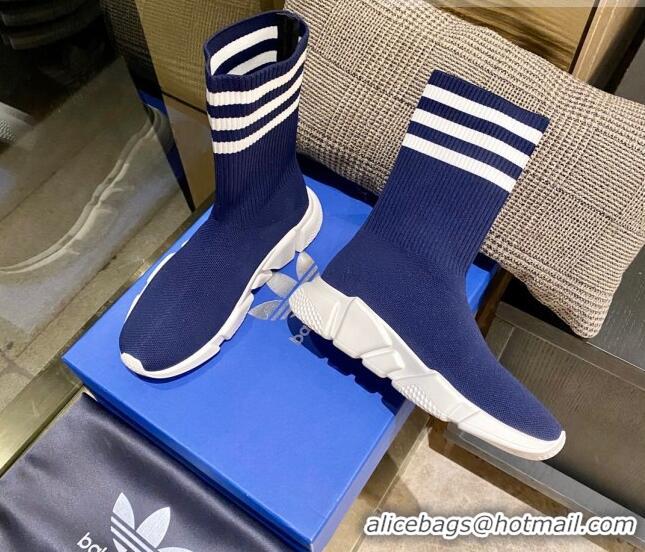 Best Product Balenciaga x Adidas Speed 1.0 Knit Boots Blue 090708