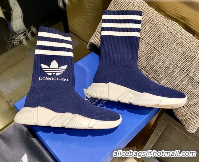 Best Product Balenciaga x Adidas Speed 1.0 Knit Boots Blue 090708