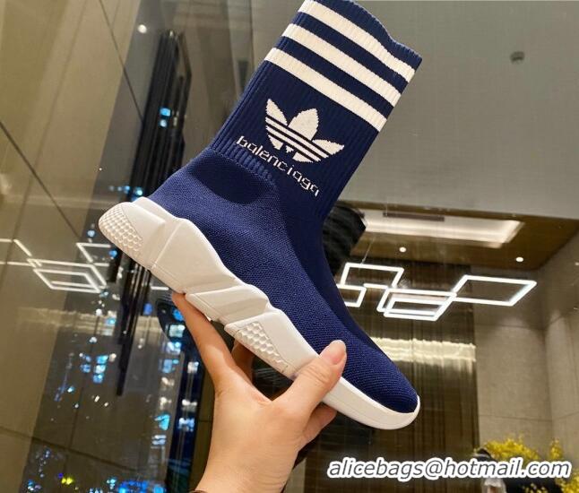 Best Product Balenciaga x Adidas Speed 1.0 Knit Boots Blue 090708