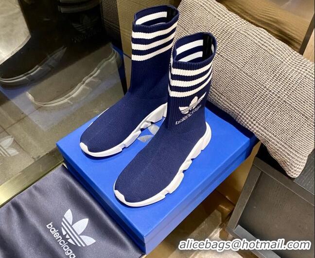 Best Product Balenciaga x Adidas Speed 1.0 Knit Boots Blue 090708