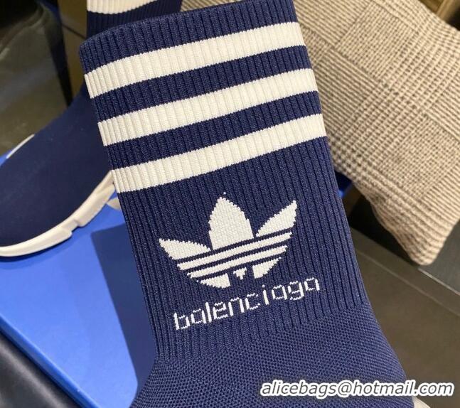 Best Product Balenciaga x Adidas Speed 1.0 Knit Boots Blue 090708