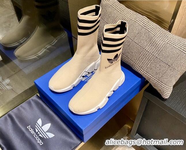 Grade Quality Balenciaga x Adidas Speed 1.0 Knit Boots Beige 090709