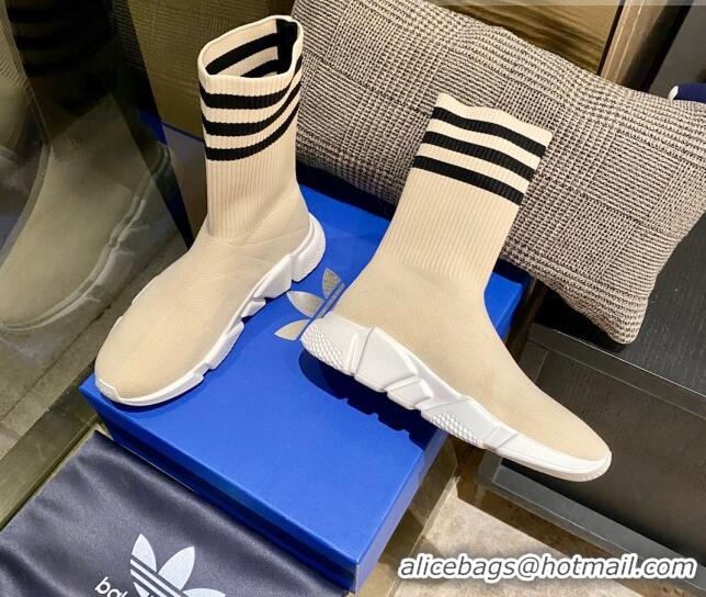 Grade Quality Balenciaga x Adidas Speed 1.0 Knit Boots Beige 090709