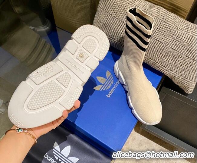 Grade Quality Balenciaga x Adidas Speed 1.0 Knit Boots Beige 090709