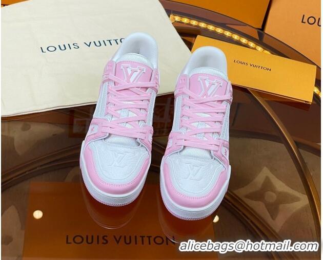 Best Product Louis Vuitton LV Trainer Sneakers White/Light Pink 052376