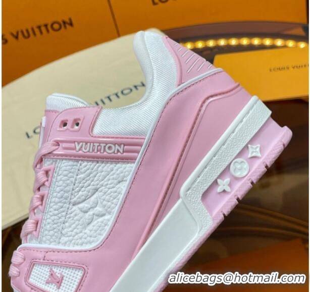 Best Product Louis Vuitton LV Trainer Sneakers White/Light Pink 052376