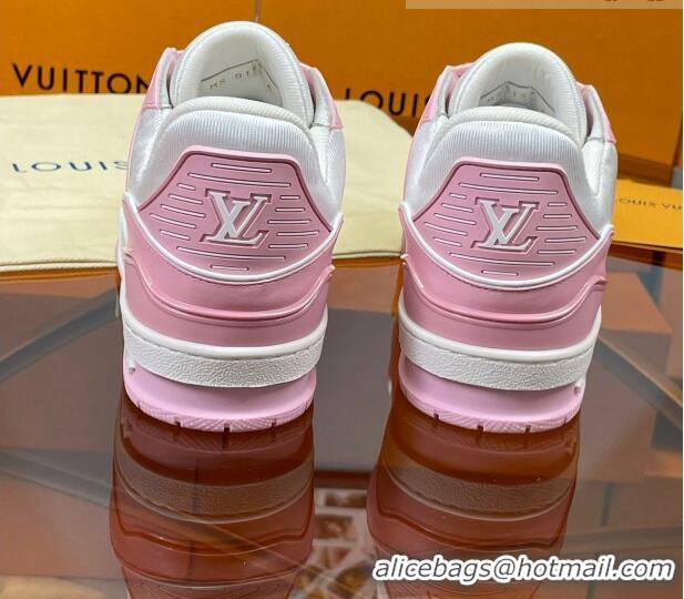 Best Product Louis Vuitton LV Trainer Sneakers White/Light Pink 052376