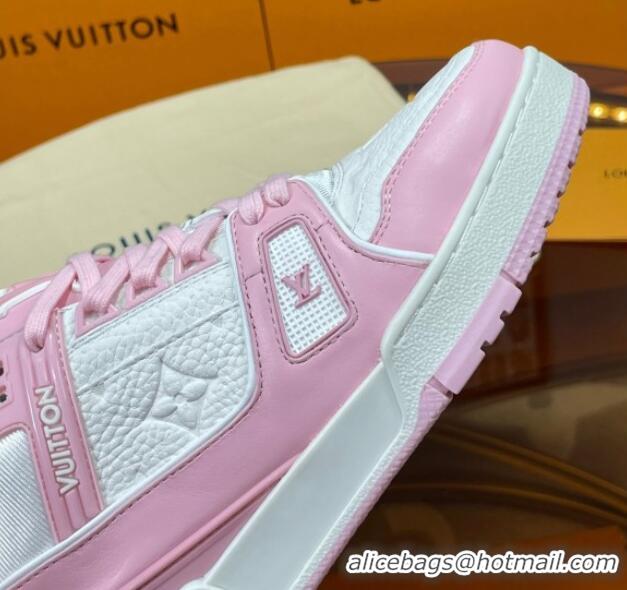 Best Product Louis Vuitton LV Trainer Sneakers White/Light Pink 052376