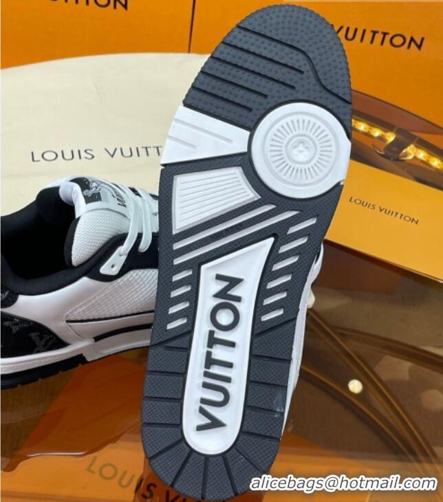 Good Quality Louis Vuitton LV Trainer Sneakers with Velcro Strap White/Black 052382