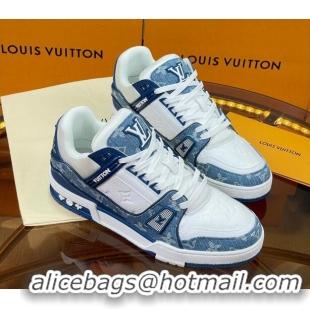 Classic Specials Louis Vuitton LV Trainer Sneakers White/Denim Blue 052384