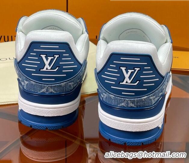 Classic Specials Louis Vuitton LV Trainer Sneakers White/Denim Blue 052384