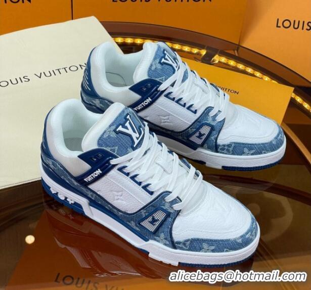 Classic Specials Louis Vuitton LV Trainer Sneakers White/Denim Blue 052384