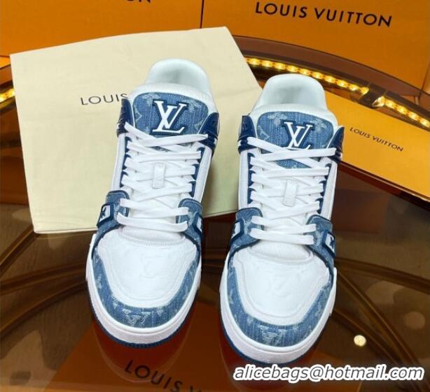 Classic Specials Louis Vuitton LV Trainer Sneakers White/Denim Blue 052384