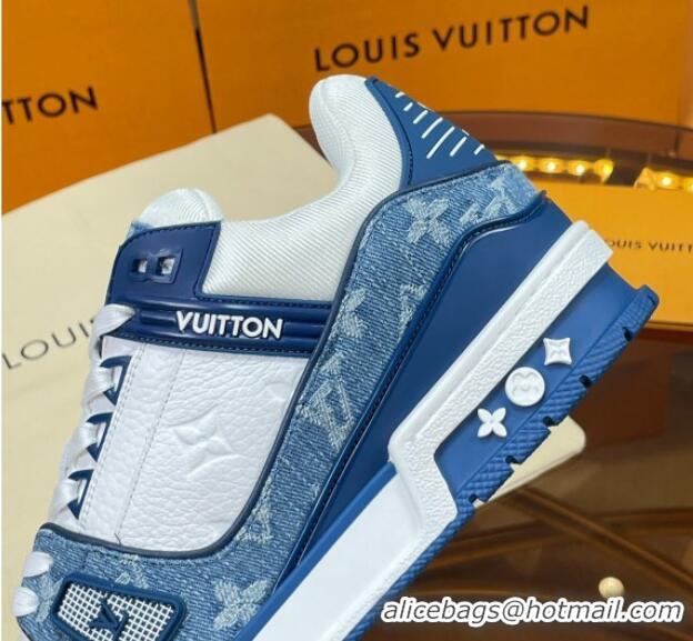 Classic Specials Louis Vuitton LV Trainer Sneakers White/Denim Blue 052384