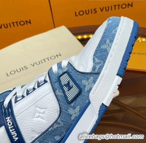 Classic Specials Louis Vuitton LV Trainer Sneakers White/Denim Blue 052384