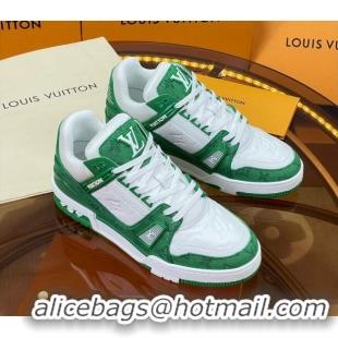 Best Price Louis Vuitton LV Trainer Sneakers White/Green 052385