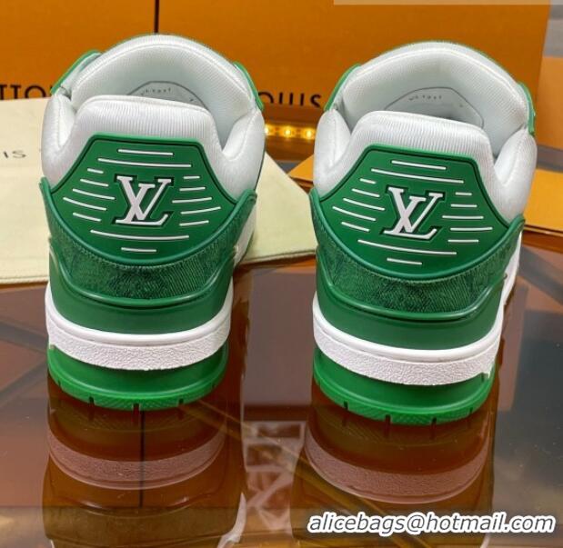 Best Price Louis Vuitton LV Trainer Sneakers White/Green 052385