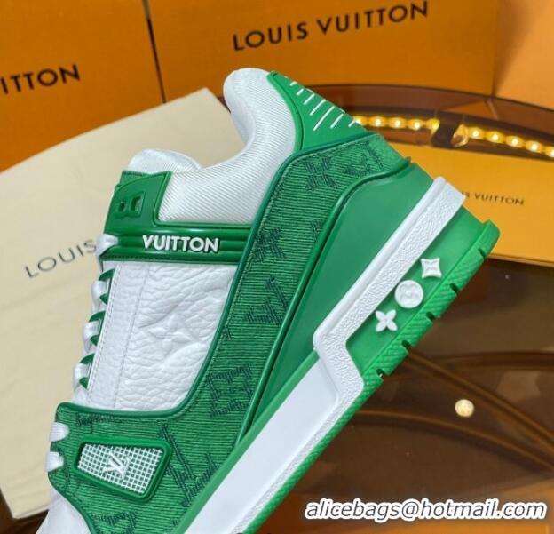 Best Price Louis Vuitton LV Trainer Sneakers White/Green 052385