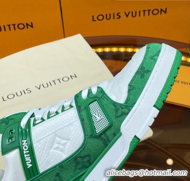 Best Price Louis Vuitton LV Trainer Sneakers White/Green 052385