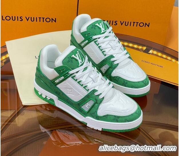 Best Price Louis Vuitton LV Trainer Sneakers White/Green 052385