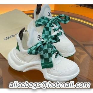 Good Looking Louis Vuitton LV Archlight Sneakers with Ribbon Laces White/Green 052648