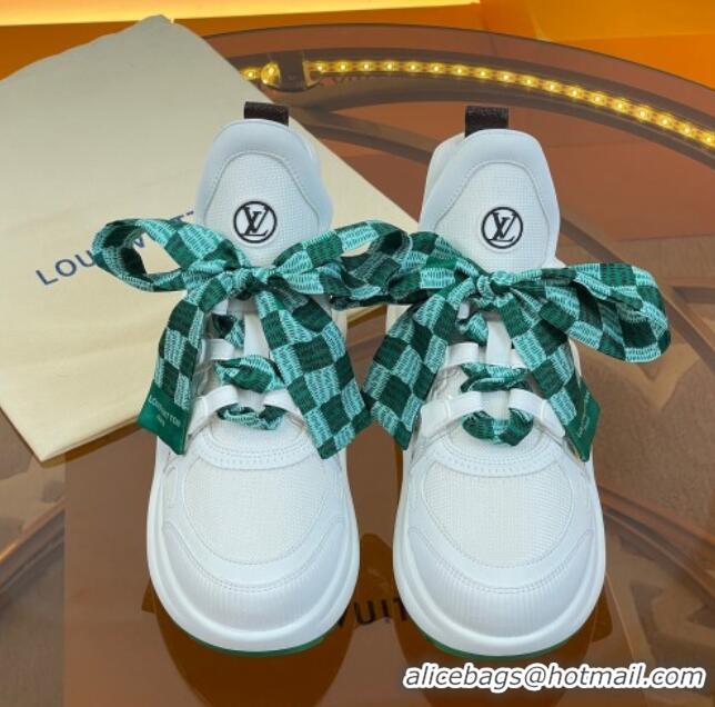 Good Looking Louis Vuitton LV Archlight Sneakers with Ribbon Laces White/Green 052648