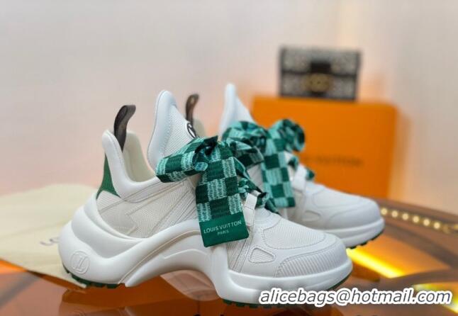 Good Looking Louis Vuitton LV Archlight Sneakers with Ribbon Laces White/Green 052648