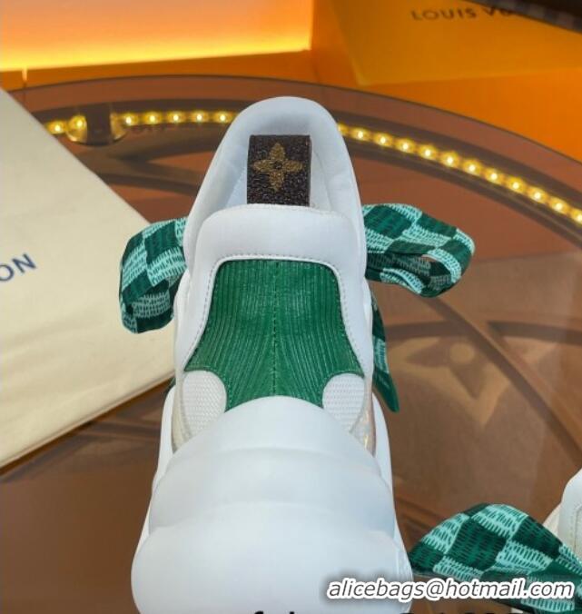 Good Looking Louis Vuitton LV Archlight Sneakers with Ribbon Laces White/Green 052648