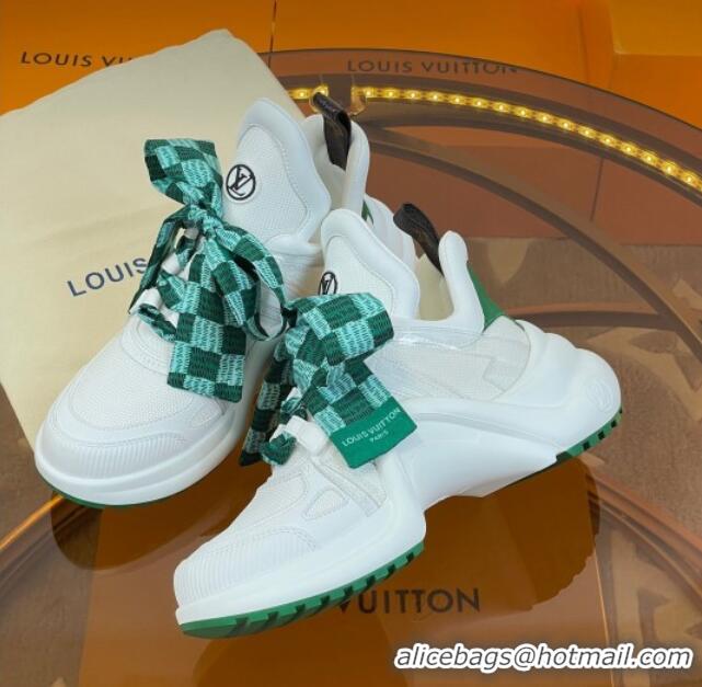 Good Looking Louis Vuitton LV Archlight Sneakers with Ribbon Laces White/Green 052648