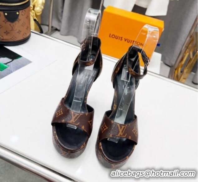 Top Design Louis Vuitton Afterglow Platform Sandals with Zip 11.5cm Monogram Canvas 052599